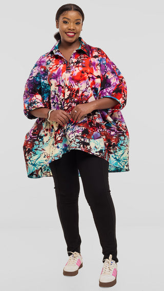 Safari by Vivo Tafari Highlow Top in Kitenge - Mari Print