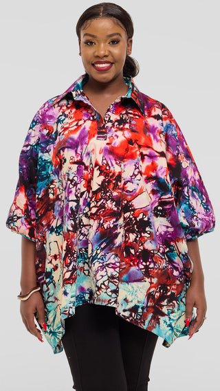 Safari by Vivo Tafari Highlow Top in Kitenge - Mari Print