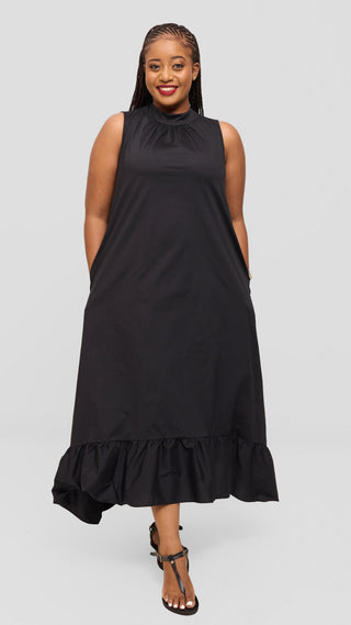 Safari by Vivo Samira Maxi Dress in Cotton - Black