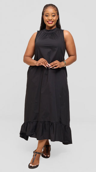 Safari by Vivo Samira Maxi Dress in Cotton - Black