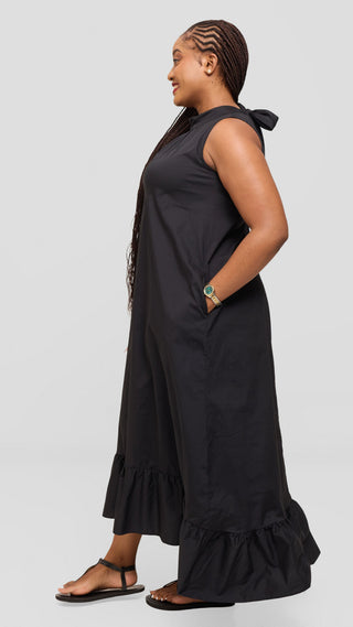 Safari by Vivo Samira Maxi Dress in Cotton - Black