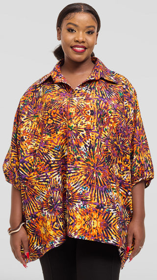 Safari by Vivo Tafari Highlow Top in Kitenge - Feli Print