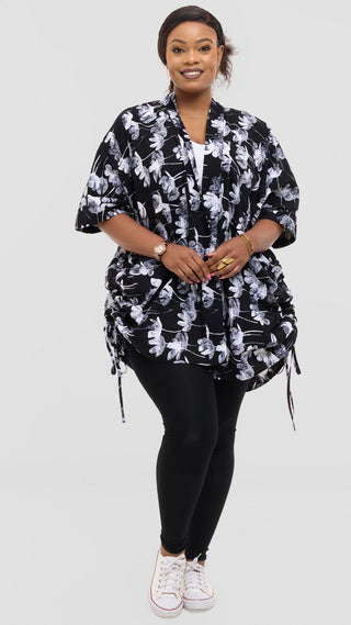 Safari by Vivo Zehra Short Kimono in Kitenge - Udi Print