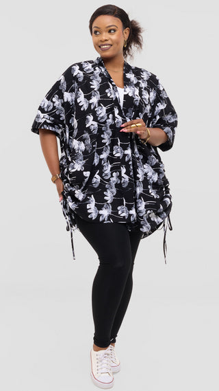 Safari by Vivo Zehra Short Kimono in Kitenge - Udi Print