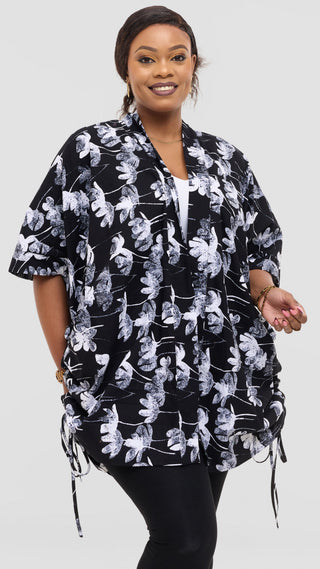 Safari by Vivo Zehra Short Kimono in Kitenge - Udi Print