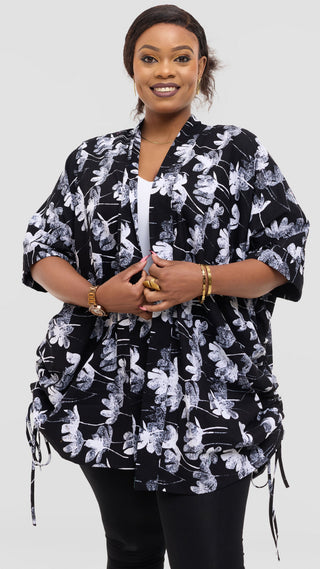 Safari by Vivo Zehra Short Kimono in Kitenge - Udi Print
