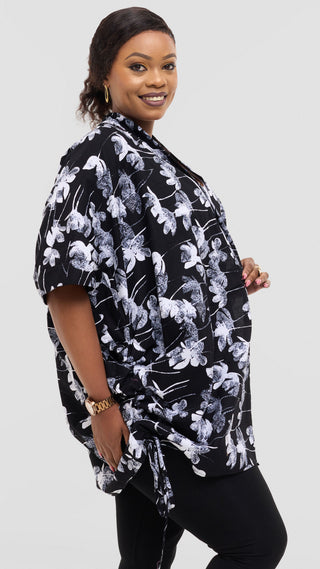 Safari by Vivo Zehra Short Kimono in Kitenge - Udi Print