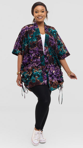Safari by Vivo Zehra Short Kimono in Kitenge - Vango Print
