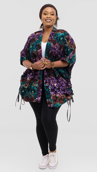 Safari by Vivo Zehra Short Kimono in Kitenge - Vango Print