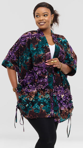 Safari by Vivo Zehra Short Kimono in Kitenge - Vango Print