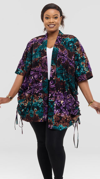 Safari by Vivo Zehra Short Kimono in Kitenge - Vango Print
