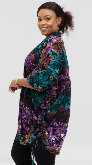 Safari by Vivo Zehra Short Kimono in Kitenge - Vango Print