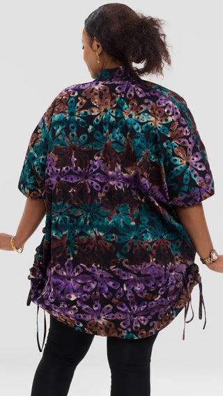 Safari by Vivo Zehra Short Kimono in Kitenge - Vango Print