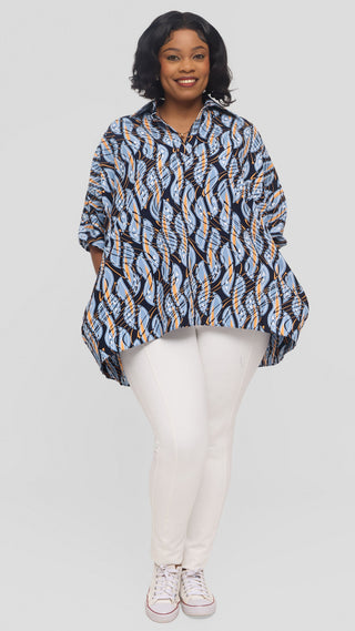 Safari by Vivo Tafari High Low Top in Kitenge - Ngazi Print