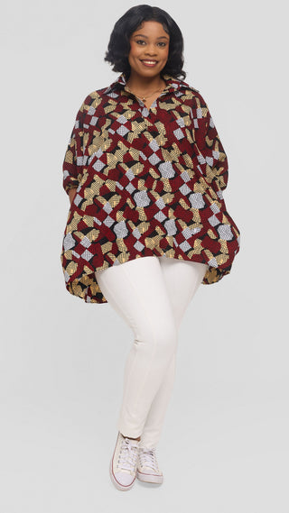 Safari by Vivo Tafari High Low Top in Kitenge - Hatua Print