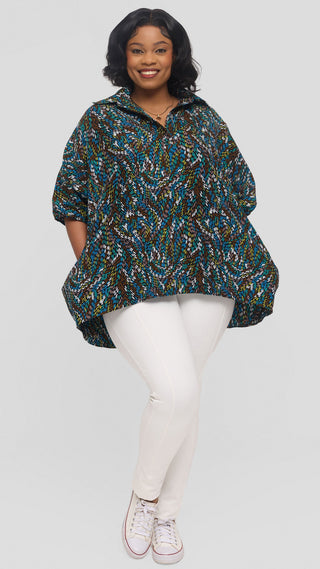 Safari by Vivo Tafari High Low Top in Kitenge - Hakika Print
