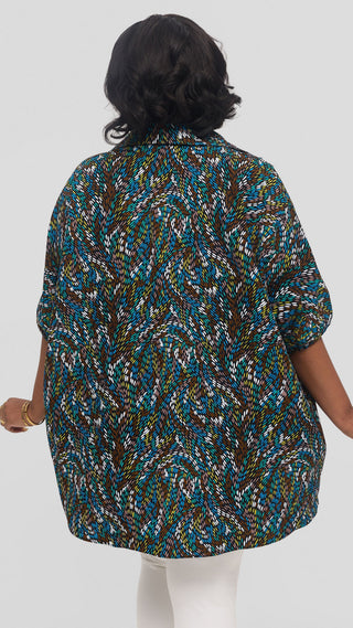 Safari by Vivo Tafari High Low Top in Kitenge - Hakika Print