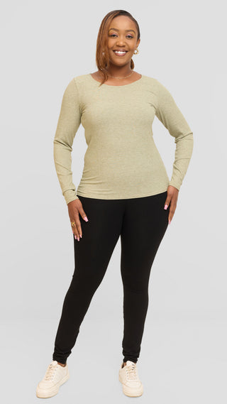 Safari by Vivo Long Sleeve T-Shirt in Jersey Rib - Light Green