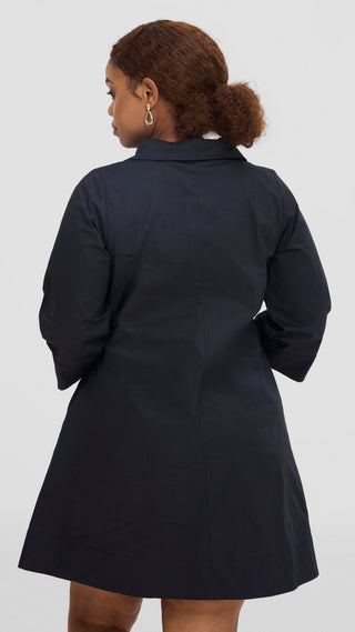 Safari Mansi Wide Hem Embroidered Tent Dress -  Black