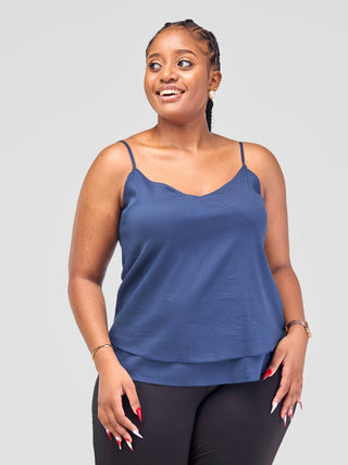 Safari Lira Panelled Camisole Top - Navy Blue - Shopzetu