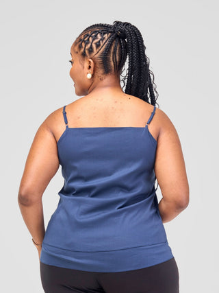 Safari Lira Panelled Camisole Top - Navy Blue - Shopzetu