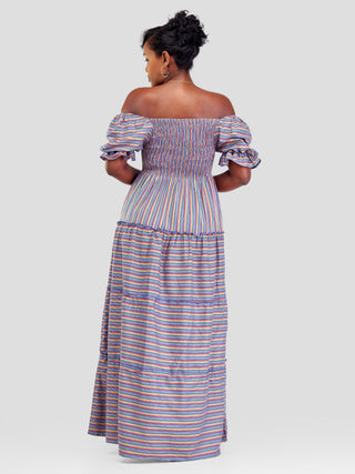 Safari Kikoy Shirred Top Maxi Dress -