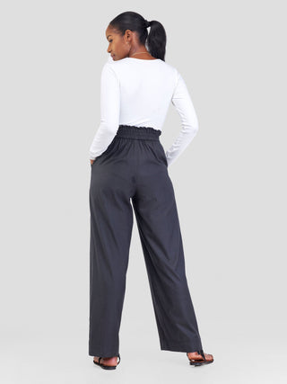 Safari Kikoy Wide Leg Pants -Black