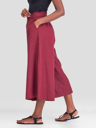 Safari Kikoy Cullotes - Dark Maroon - Shopzetu