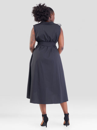 Safari Zene High Low Shirt Dress -