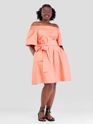 Safari Zene Off Shoulder Dress -