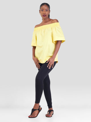 Safari Zene Off Shoulder Top - Yellow
