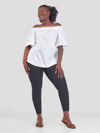 Safari Zene Off Shoulder Top - White - Shopzetu